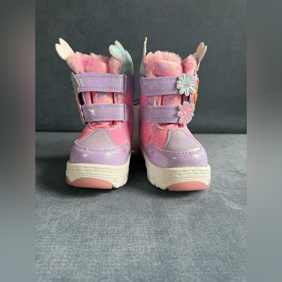 Paw Patrol Sky Light Up Snow Boots Toddler Girls SZ 7 Pink Velcro Closure Warm - Picture 2 of 8